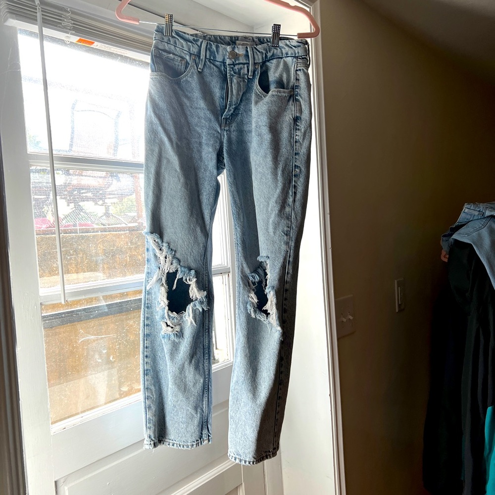 Good American destroyed jeans